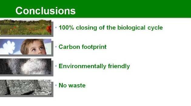 CONCLUSIES 100% sluiting van de biologische cirkel Gereduceerde CO2 voetafdruk Milieuvriendelijk Geen afval 3. Wat zijn de potentiële markten voor ERUTAN tapijt.