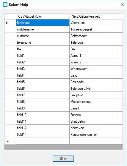 Afbeelding 12 Zowel in CSV als Excel bestanden zijn commentaar regels mogelijk, door deze met een # karakter te laten beginnen.