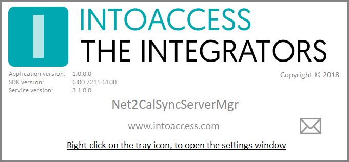 Configuratie Als configuratiehulp is de Net2CalSyncServer manager applicatie beschikbaar en stelt u in staat te configureren hoe de applicatie verbinding dient te maken met Net2,