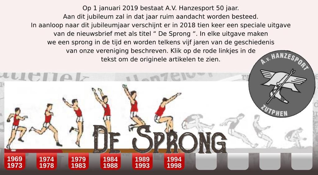 Hanzesport 1994-1998 Tekst: Herman Heuver 1994 Het jaar 1994 start met het vieren van het 25-jarig bestaan.