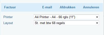 Factuur: Op het moment dat u de cliënt een geprinte factuur wilt meegeven (zodat hij/zij het bedrag via de bank kan overschrijven)