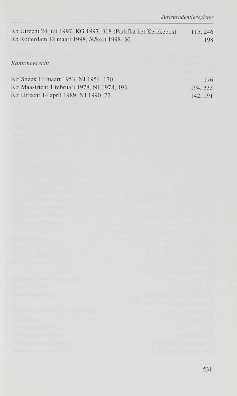 Rb Utrecht 24 juli 1997, KG 1997, 318 (Parkflat het Kerckebos) 115, 246 Rb Rotterdam 12 maart 1998, M/kort 1998, 30 198 Kantongerecht Ktr