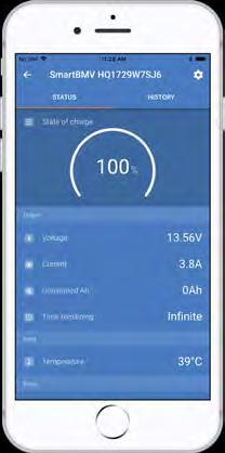 Download de Victron Bluetooth-app Gebruik een smartphone of ander van Bluetooth voorzien apparaat om - de instellingen aan te passen, - alle belangrijke gegevens op een enkel scherm in de gaten te