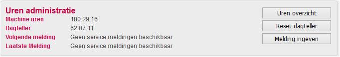 9. Uren administratie Uren administratie is het registreren van de machine uren voorzien van start- en eindtijden.