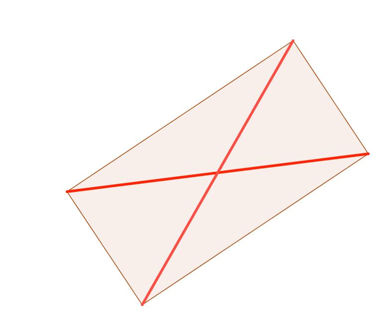 C en D vormen dan samen met hun spiegelbeelden een rechthoek. (Zie je de X?
