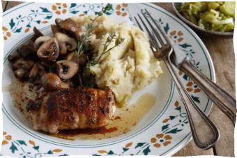 Slavink met kruidige puree en gebakken champignons en gesmoorde prei Hoofdgerecht 40 min In de Krat 2p 3p 4p Aardappelen kruimig (g) 300 450 600 Bonita bataat (g) 250 375 500 Prei (stuk(s)) 2 3 4