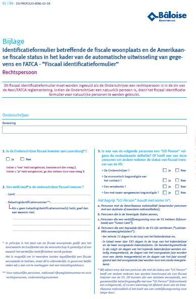 FATCA en CRSdocument in geval van burgerlijke maatschap Gelieve aan te duiden in welk