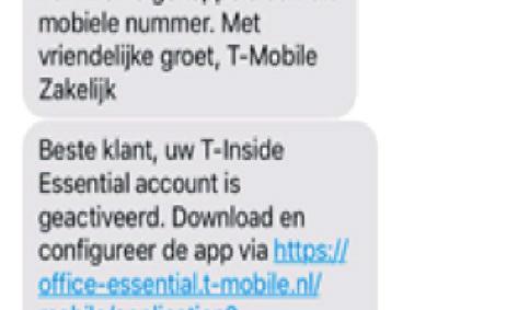 DE WELKOMST SMS Is je gebruikersprofi el aangemaakt door je