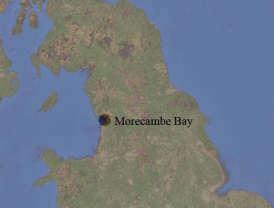 Morecambe Bay, het onderzoeksgebied in het Verenigd Koninkrijk.