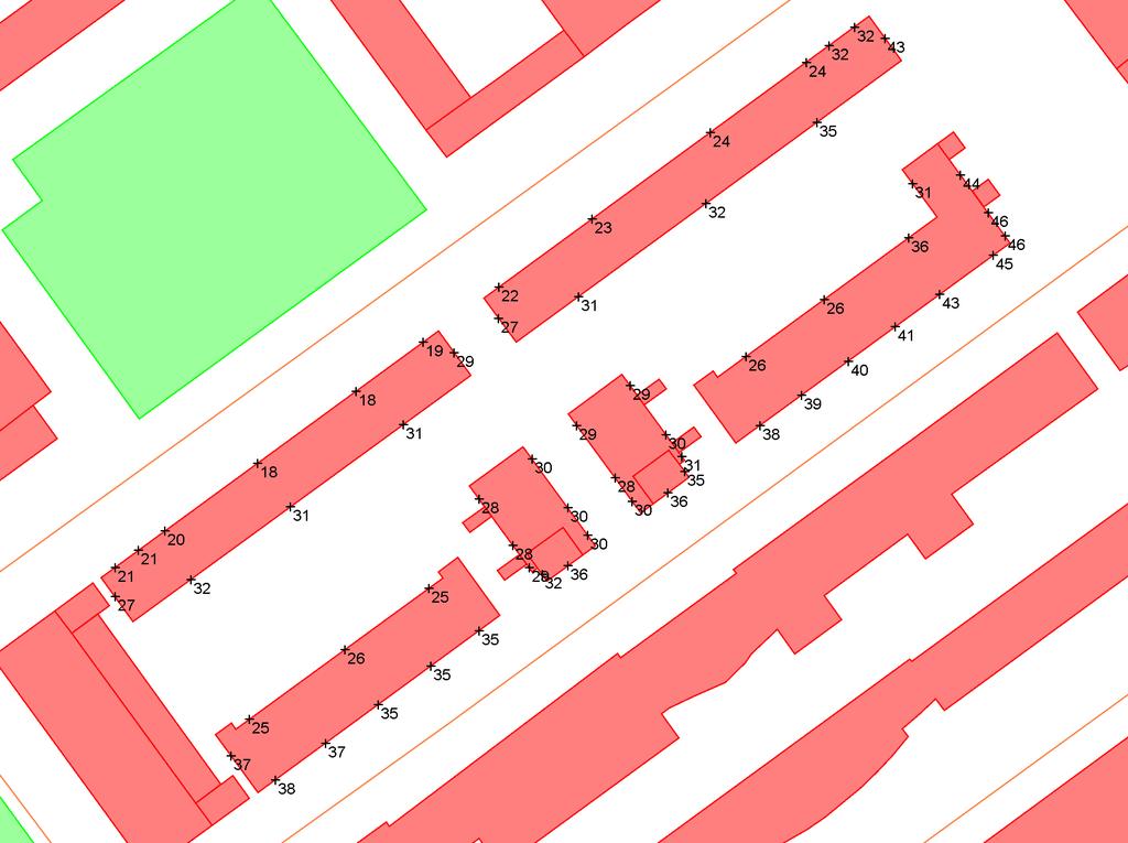 project opdrachtgever 814052 - Tinaarlostraat, Den Haag Staedion objecten bodemabsorptie bebouwing rijlijn + waarneempunt gevel omschrijving figuur 4 - Lden
