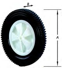 = largeur de la roue = longueur axe = alésage = portée par roue artikelnuer 260 85 75 20 200-597-2-260 598 Steekwagenwiel, lekvrije band met noppenblokprofiel, PV velg, met rollager Zonder as