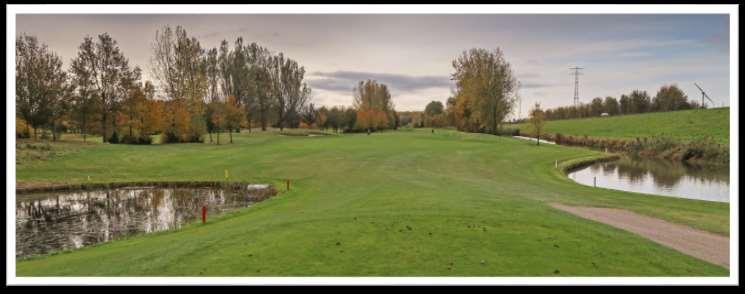 Cromstrijen hole 16: analyse Een middellange par 5, mooie hole, jammer van de snelweg rechts Hole is vrij smal, met