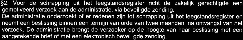 tot een nieuwe beslissing tot opname in het leegstandsregister $8.