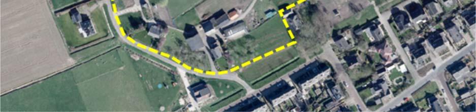 In de onderstaande luchtfoto is de globale ligging van de nieuwe woningen weergegeven. De gele stippellijn geeft de grens van het bestemmingsplan aan. 1.