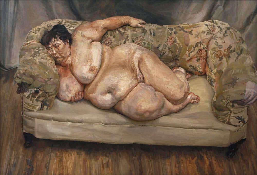 Lucien Freud Benefits Supervisor Sleeping (1995) 120 x 210 cm Virtueel in