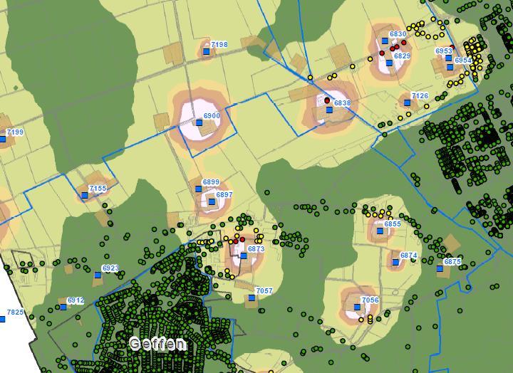 Noord (juni 2017) Ten noorden van Geffen (2 woningen), ten westen van Oss (5 woningen) Figuur 3.