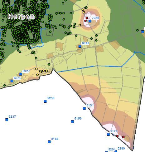 noorden van Berghem (3 woningen) Omgeving Herpen (4 3e Concentraties