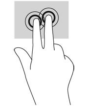 Tikken met twee vingers Door met twee vingers te tikken kunt u menuselecties maken voor een object op het scherm.