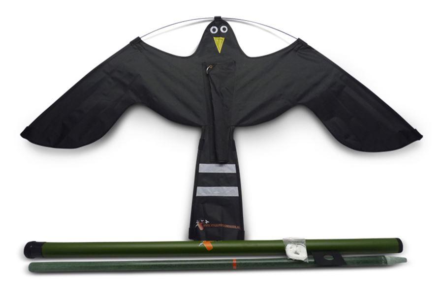 Black Hawk Kite incl. paal 10 meter De black Hawk Kite is een vlieger die lijkt op een roofvogel en wordt geleverd met een uitschuifbare paal van 10 meter en een grondanker (geen parasolvoet).