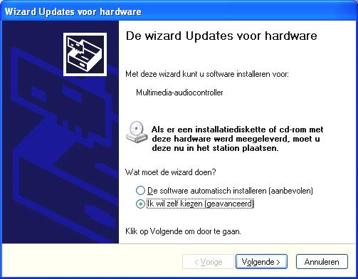 Installatie onder Windows XP. N.B.! ServicePack 1 is vereist voor weergave met 192 khz.