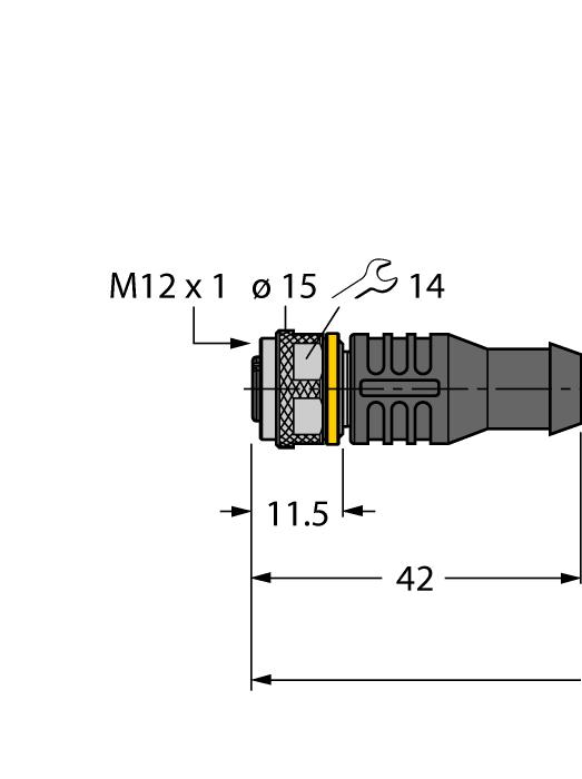 5T-2/TEL 6625016 aansluitkabel, M12-contraconnector, recht, 5-polig, kabellengte: 2m,