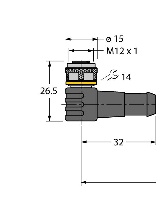 leverbaar, zie www.turck.com WKC4.