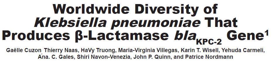 KPC: Klebsiella pneumoniae Carbapenemase Spreading