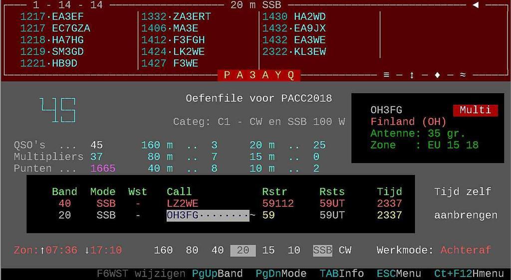 PACC 2019, 12:00 UTC, 9 Feb 12:00 UTC, 10 Feb 2019 Bron: Veron.nl De PACC is dé contest voor de Nederlandse zendamateur.