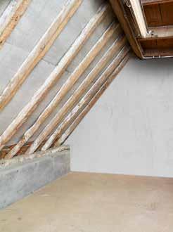 ATTIC VLOERTOEPASSING UTHERM Attic OSB of Attic CB kan worden toegepast op een betonnen ondervloer of op een dragende houten vloer.