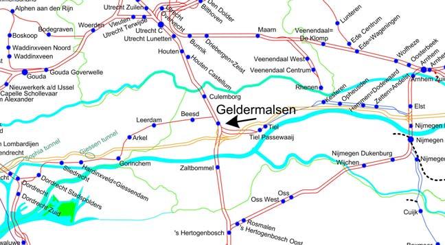 de gevolgen zijn. De onderzochte voorvallen vinden plaats op emplacement Geldermalsen. Doorgaande trein passeren Geldermalsen met een snelheid van 130 km/h.