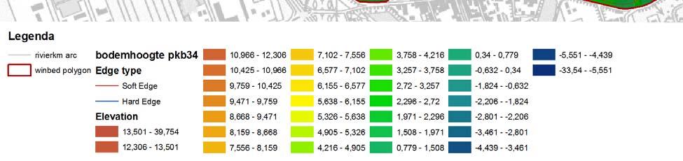 aanbrengen van een bodemverdediging, variant 1 genaamd; 5) WAQUA schematisaties afgeleid van punten 3 en 4; 6) WAQUA simulaties met een stationaire afvoer van 16000 m 3 /s bij Lobith; 7) Rapportage