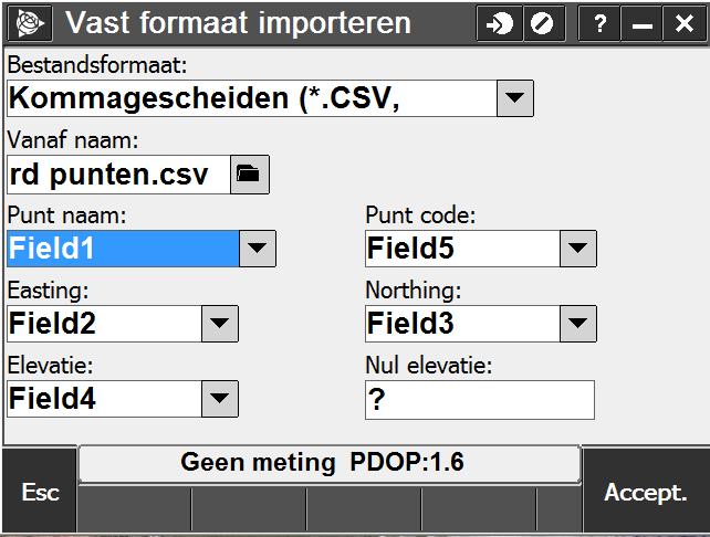 importeren/exporteren en vervolgens importeren vast formaat.