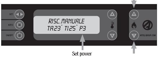 Temperatuur instellen middels Toets 4 of 5 Manual TA 23 TI 25 P3 7. Vermogen instelling Procedure; 1.