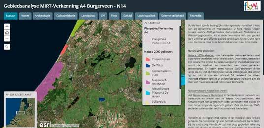 figuur 8 Voorbeeld online omgeving Gebiedsanalyse De mogelijke aanpassingen aan de A4 bevatten in ieder geval het toevoegen van extra rijstroken.