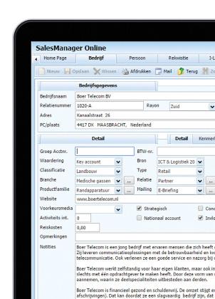 5 Relaties beheren SalesManager Online heeft uitgebreide mogelijkheden voor het zo efficiënt en effectief mogelijk invoeren van alle klantgegevens. Zo kunt u bijhouden welke adressen een klant heeft.