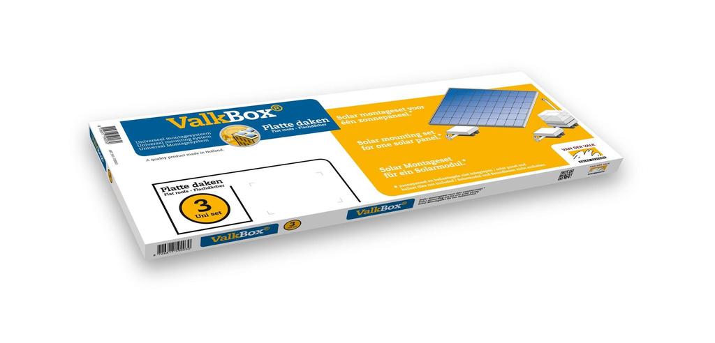 Kits ValkBox 3 Uniek aan dit systeem: Alle montagematerialen voor het