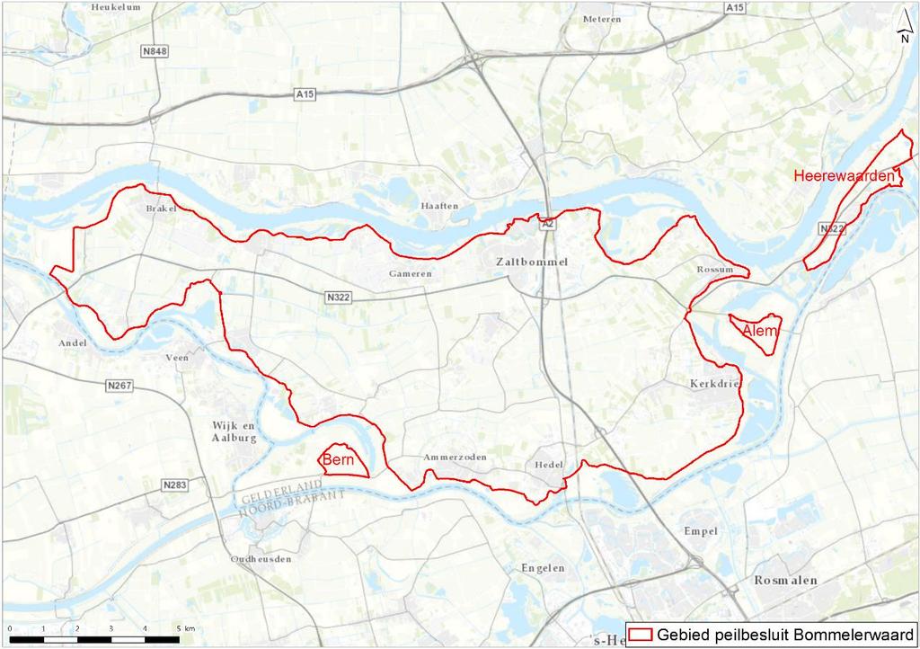Afbeelding 2.1. Ligging deelstroomgebied Bommelerwaard 2.3 Huidig grondgebruik Het grondgebruik volgens het Landelijk Grondgebruiksbestand Nederland (LGN7) is op kaart 1 weergegeven.
