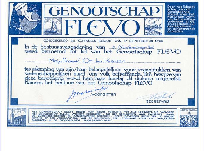 Genootschap Flevo heeft dus zeker een functie als overlegplatform voor degenen die betrokken zijn bij de discussies rond vormgeving en inrichting van het IJsselmeergebied.