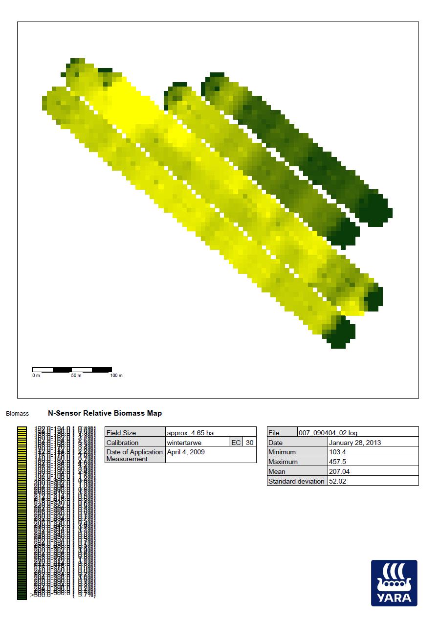 N-sensor biomassakaart van het