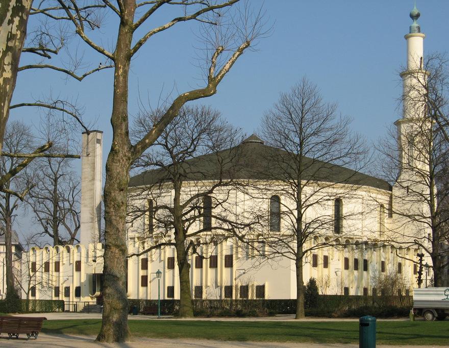 PAGINA 1/6 Centrum van België, zuid- en oostgevel (foto 2007). BRUSSEL_UITBREIDING_OOST Grote Moskee van Brussel en Islamitisch en Cultureel Centrum van België vmlg.