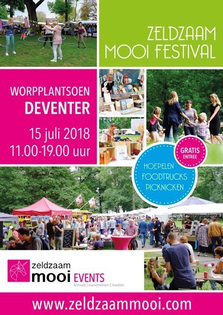 Zeldzaam Mooi Festival Tijdens de vijfde editie van het Zeldzaam Mooi Festival in Deventer kan je genieten van een ontspannen sfeer met muziek van de Stichting Muziekkoepel Worpplantsoen en Oscar