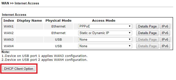 Het is belangrijk dat u voor WAN 5 ( Virtual WAN) voor het verkrijgen van een IP-adres de Option 60 IPTV_RG instelt. Als dit niet is ingesteld krijgt u ook geen IP-adres op de WAN.