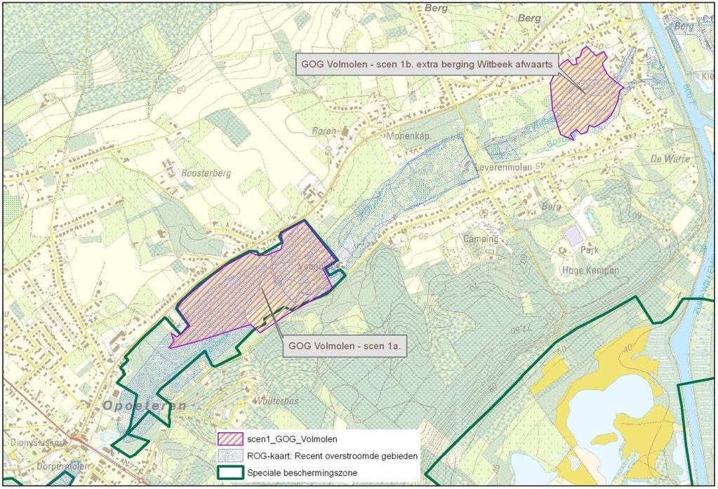 Figuur 2 Situering van twee locaties voorgesteld als GOG in de omgeving van de Volmolen In de GOG s zullen locaties met een habitattype of een regionaal belangrijk biotoop (rbb) (frequenter)