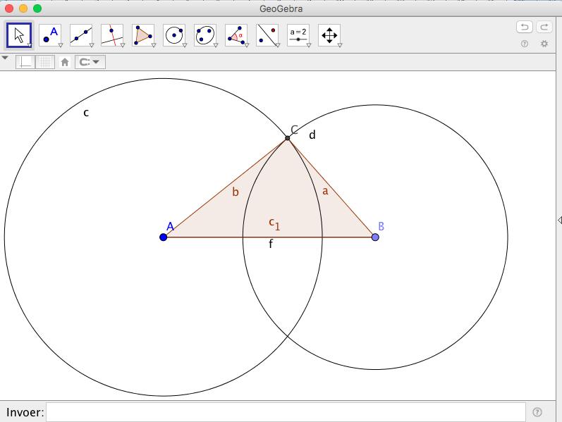 2.3.3 Vlakke figuren tekenen die aan bepaalde voorwaarden voldoen Opdracht 1: teken een driehoek waarvan de zijden 8 cm, 6 cm en 5 cm meten.