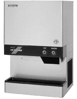 IJs- en/of waterdispensers DCM-230HE Productiecapaciteit (kg/24u) 230 Opslagcapaciteit (kg) 18 Afmetingen B x D