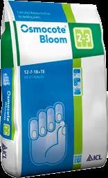 Osmocote Bloom is speciaal ontwikkeld voor de productie van perk- en balkonplanten met een korte teeltduur, voor gewassen in packs en kleine potten met een teeltduur van maximaal drie maanden.