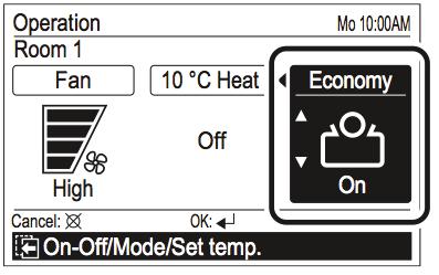 Als "0 C Warmte" op "Aan" staat voor de werkende binnenunit, stopt de werking en start de 0 C warmtefunctie. ("Aan-Uit" schakelt om naar "Uit").