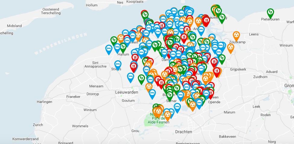 2. Naamsvermelding kaart en lijst met link Bovenstaande vermelding