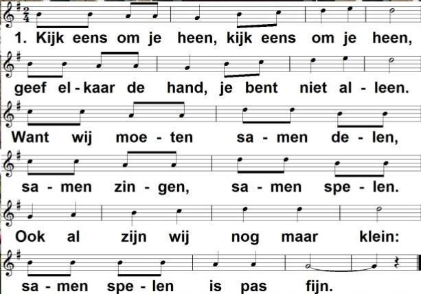 in het licht van Uw heil. Geef ons een hart om van mensen te houden net zoveel als van onszelf. G: Amen Zingen: Lied: 274: 1-3 Kyrie gebed Zingen: Lied 281: 1, 2, 3, 4, 5 en 10 Kinderen in ons midden.