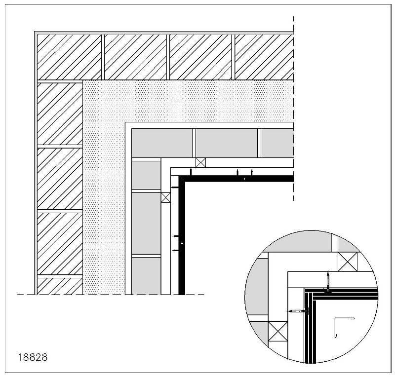 28: Voorbeeld binnenhoek met leien (afbeelding leien - klassieke dubbele dekking) Fig.